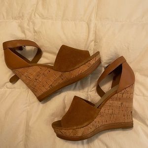 Marc Fisher suede brown wedge
